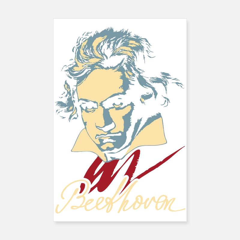 Beethoven (dark) - Poster 8" x 12" (20x30 cm) - white