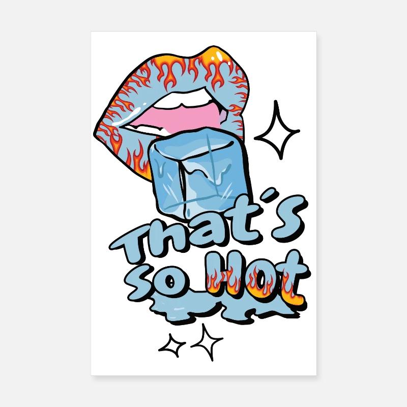 Heißer Mund mit Eis Poster 20x30 cm