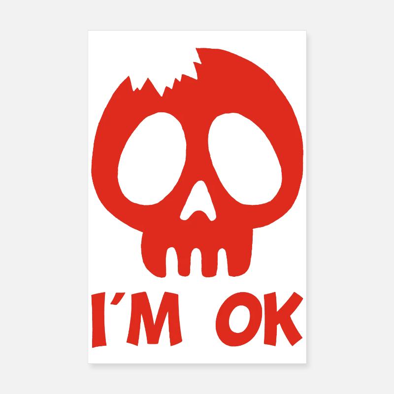 Je vais bien (rouge) Poster 20 x 30 cm