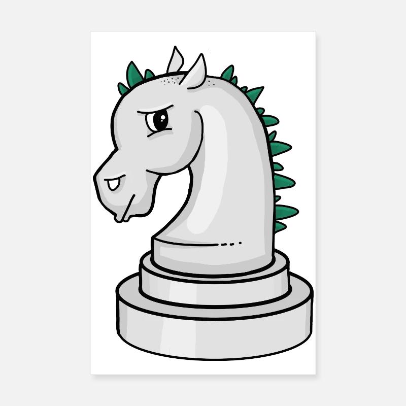 Pièce d’échecs : cheval d’échecs punk agacé Poster 20 x 30 cm