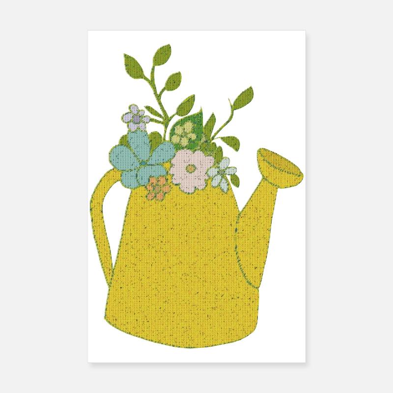 Watering can fabric Poster 8" x 12" (20x30 cm)