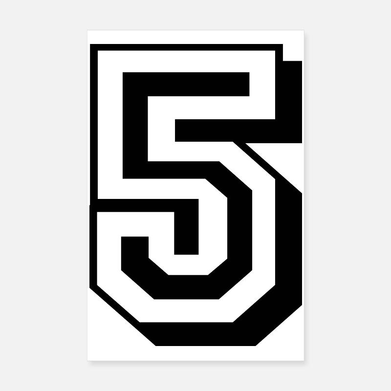 5 five number birthday black Poster 8" x 12" (20x30 cm)