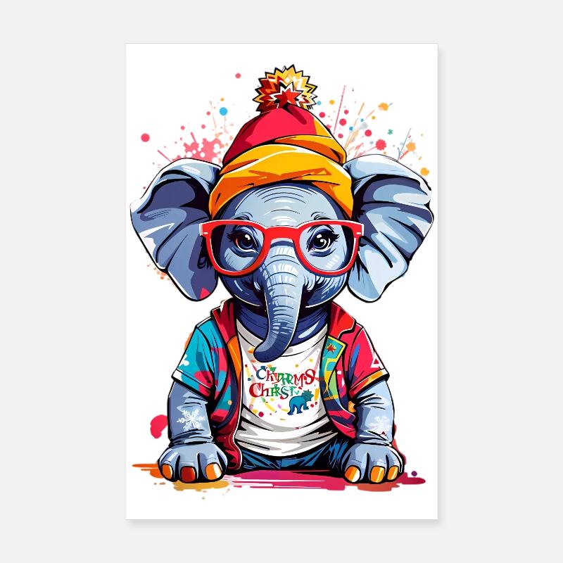 Éléphant cool Poster 20 x 30 cm