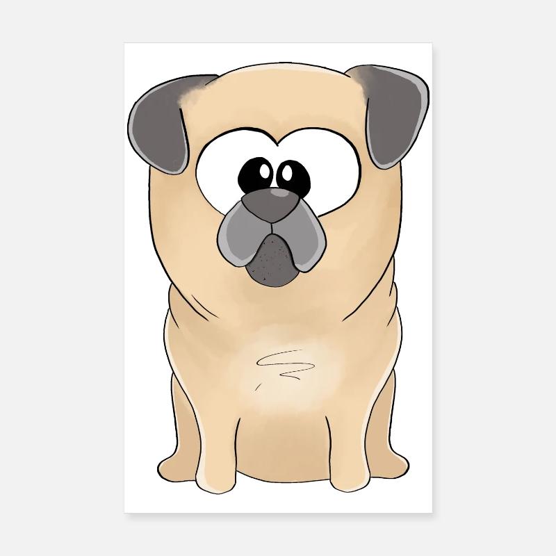 Mops Merlin Poster 20x30 cm