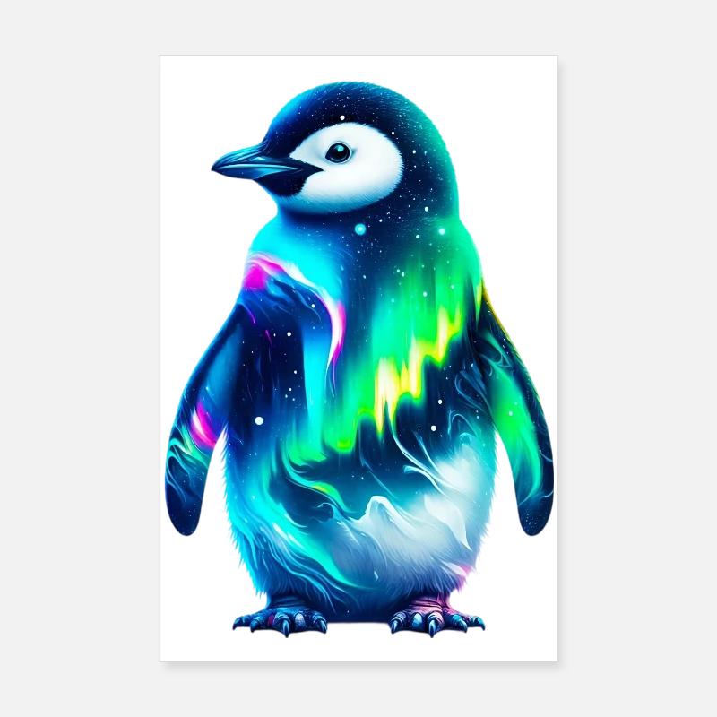 Aurora Borealis Penguin Poster 8" x 12" (20x30 cm)