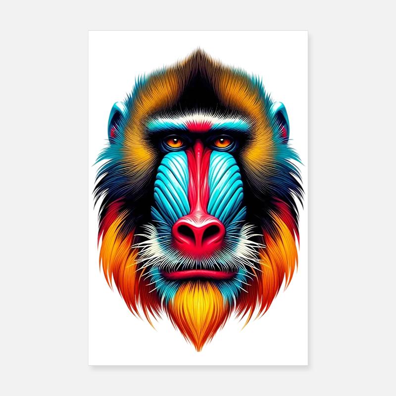 Singe mandrill Poster 20 x 30 cm