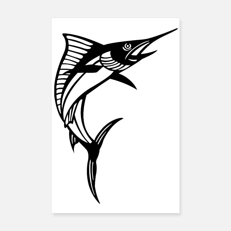 Espadon noir Poster 20 x 30 cm