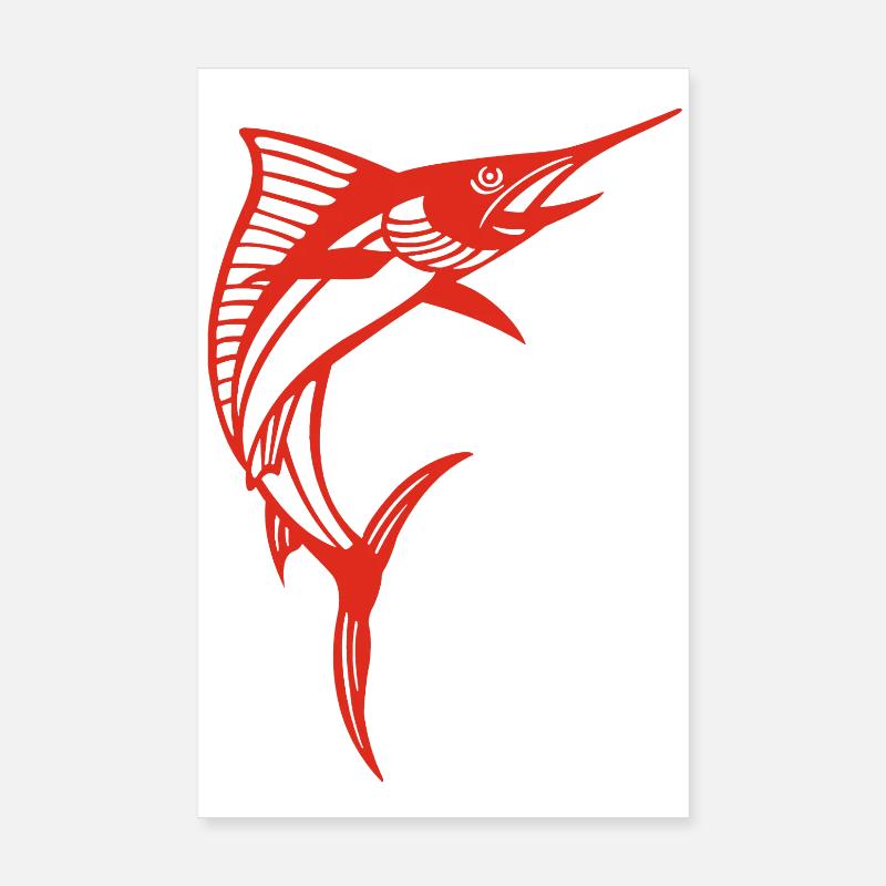 Espadon rouge Poster 20 x 30 cm
