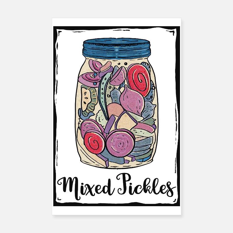 Mixed Pickles Glass Poster 8" x 12" (20x30 cm)