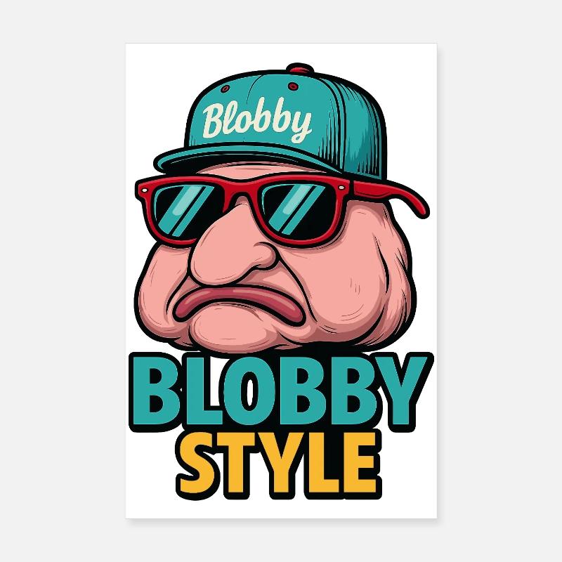 T-shirt de dessins animés Blobby style Poster 20 x 30 cm