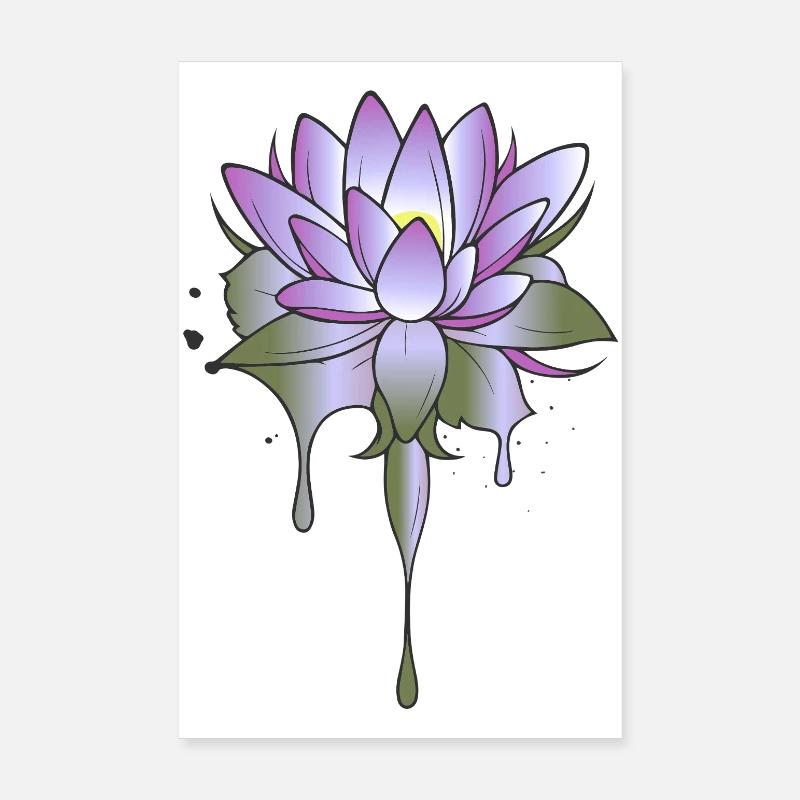 Lotus flower in violet with gradient Poster 8" x 12" (20x30 cm)