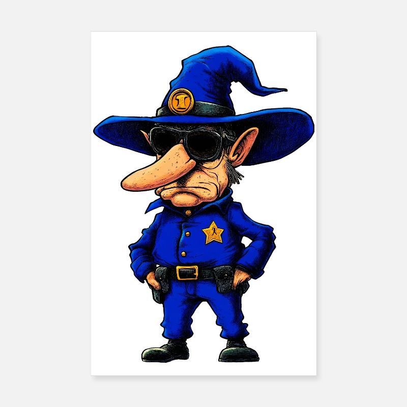 Policeman Wizard Poster 8" x 12" (20x30 cm)