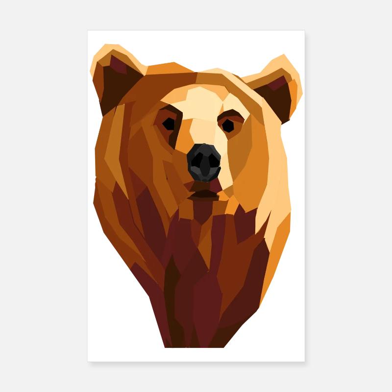 Ours géométrique low poly Poster 20 x 30 cm