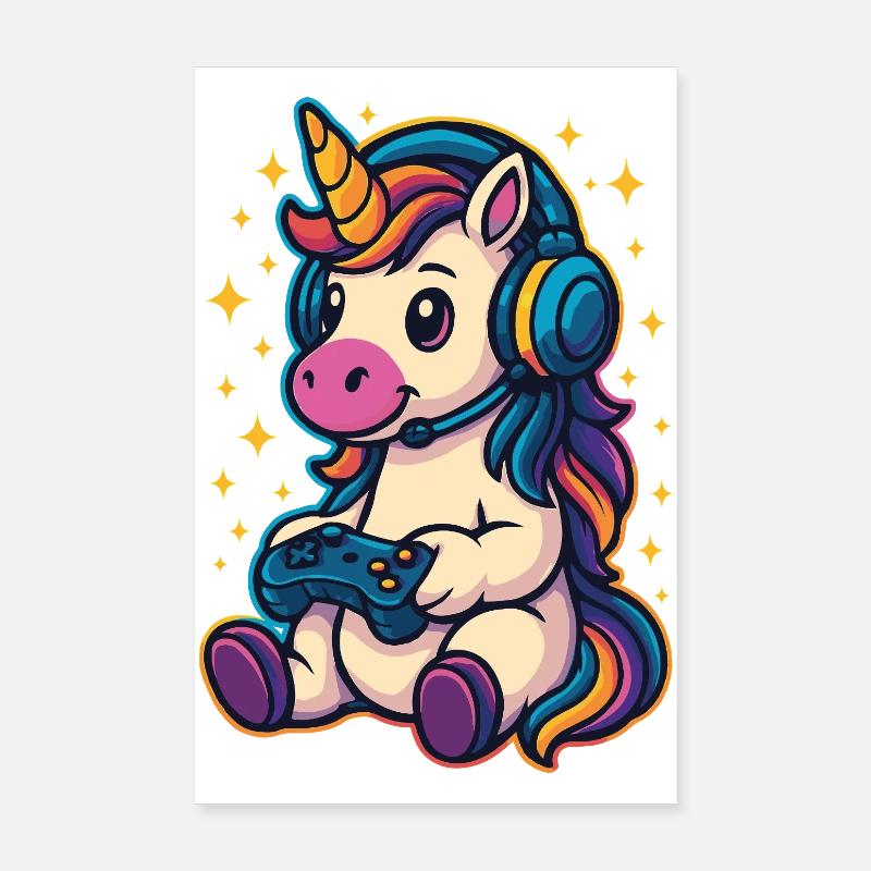 Licorne de jeu Poster 20 x 30 cm