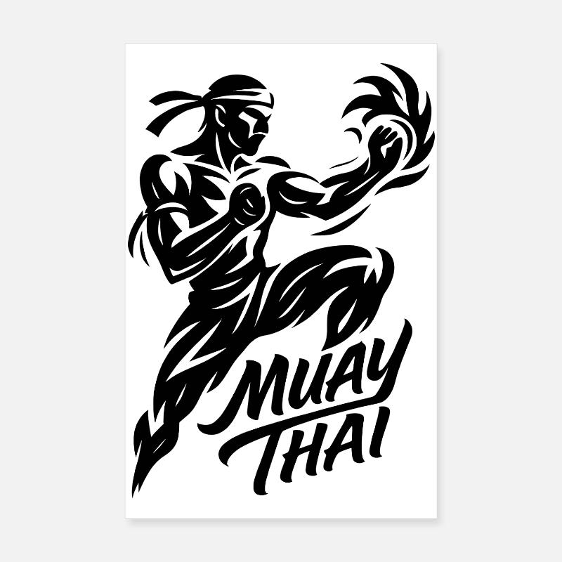 Muay Thai Boxe Kickboxing Boxer Cadeau Poster 20 x 30 cm