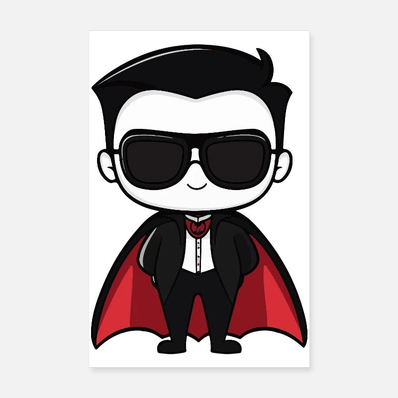 Conception de dessin animé de héros vampirique Poster 20 x 30 cm
