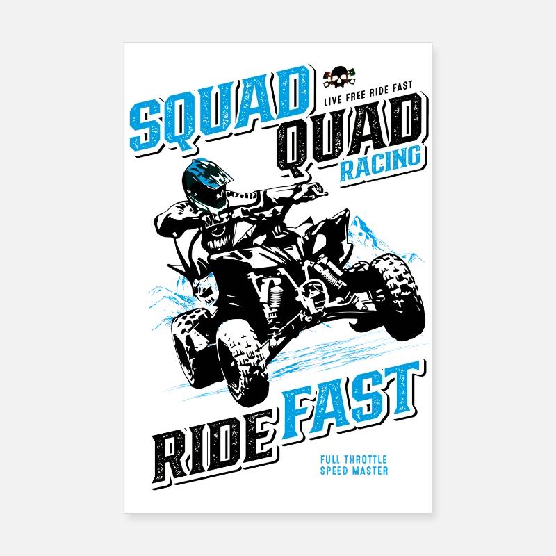 Vitesse de course en quad Poster 20 x 30 cm