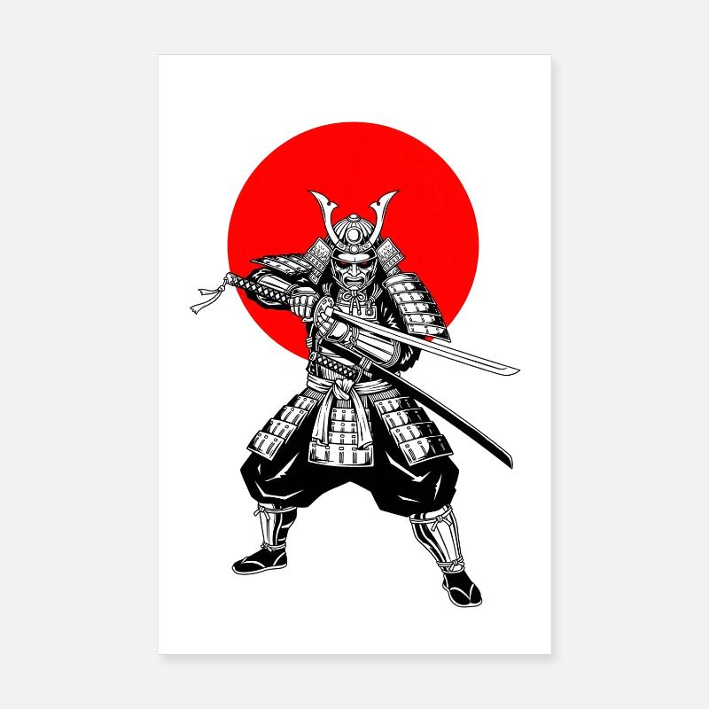 Samouraï à la japonaise Poster 20 x 30 cm