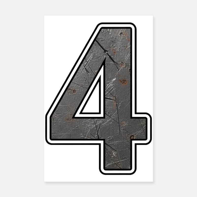 Vier Grunge Metalltextur Poster 20x30 cm