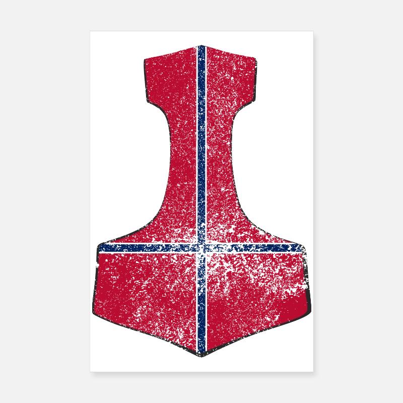 Thorhammer Norwegen – Wikinger & Nordic Design Poster 20x30 cm