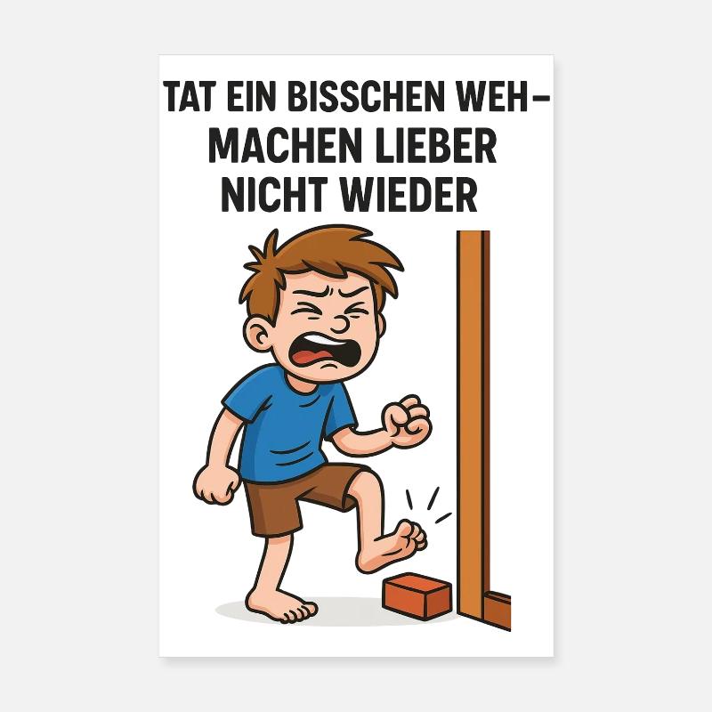 Young Comic Illustration Rather Not Again Poster 8" x 12" (20x30 cm)