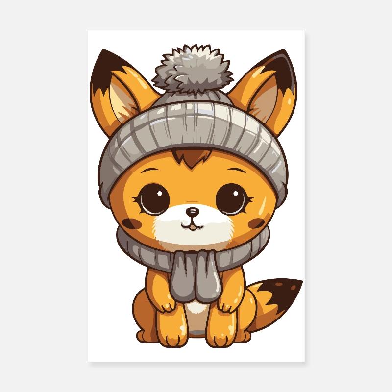 Bande dessinée d’hiver Fox Poster 20 x 30 cm