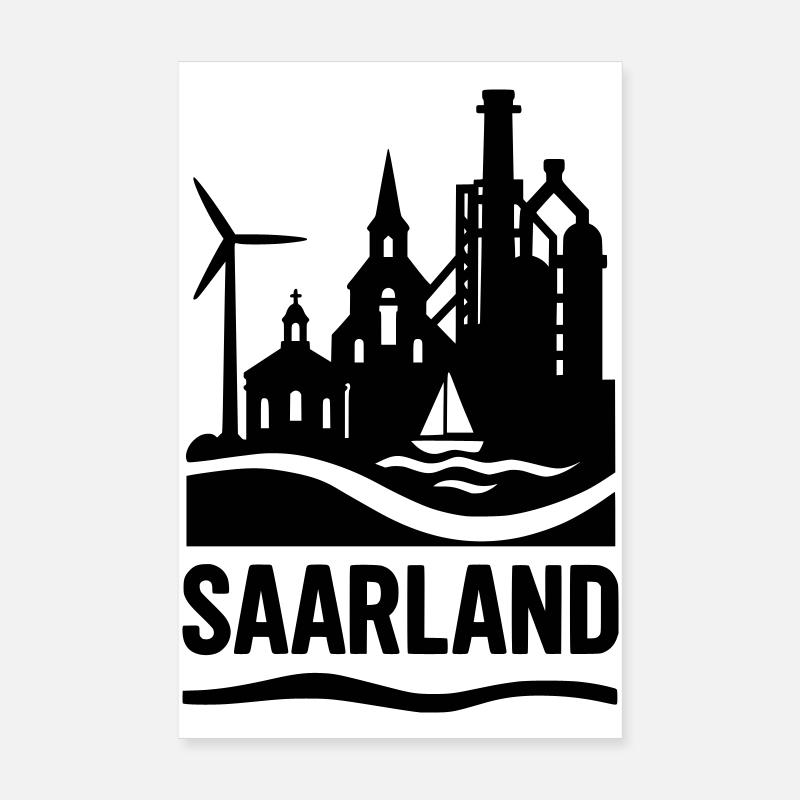 Silhouette de la Sarre Poster 20 x 30 cm