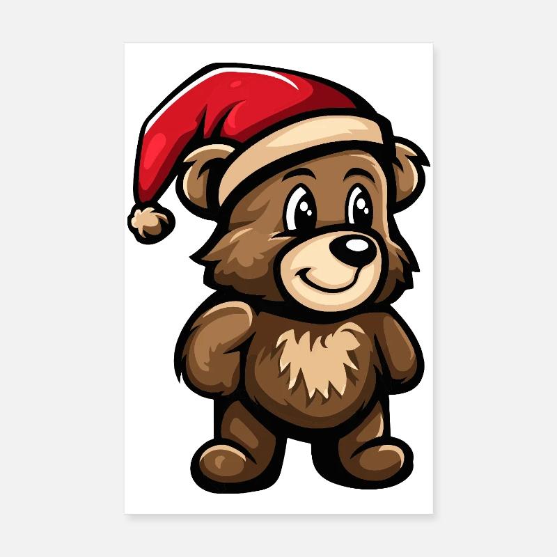 Bear Christmas Poster 8" x 12" (20x30 cm)