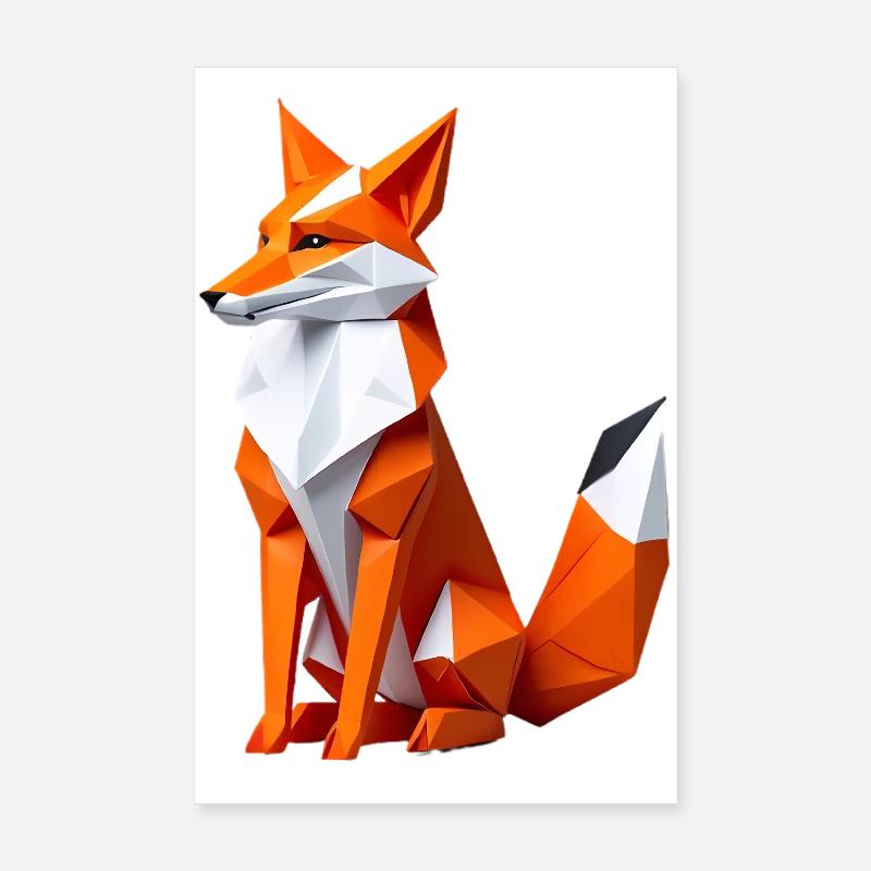 Geometric Polygon Fox Poster 8" x 12" (20x30 cm)