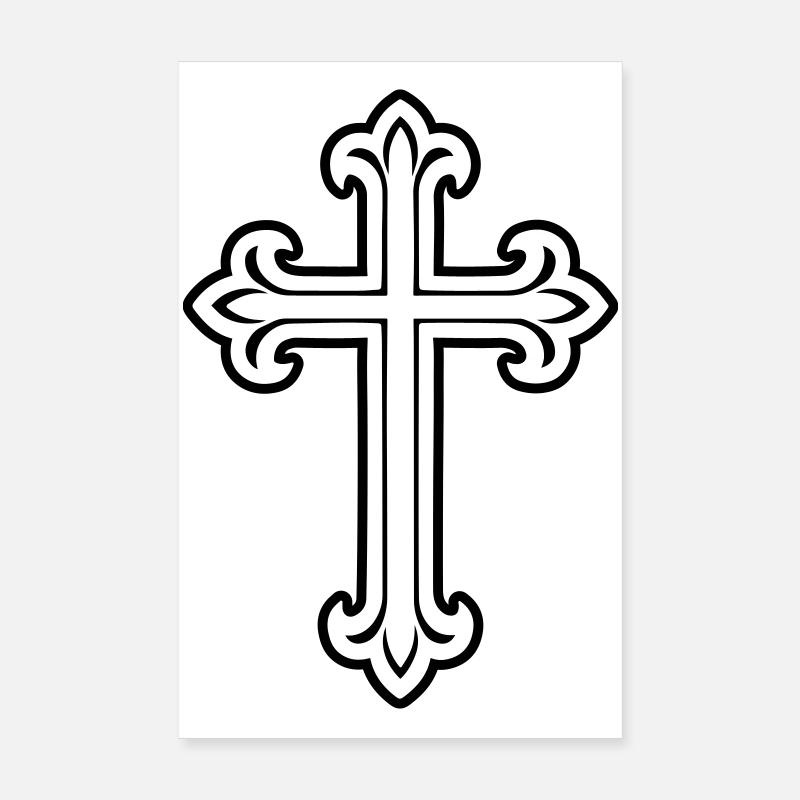 Symbole de croix chrétien Poster 20 x 30 cm