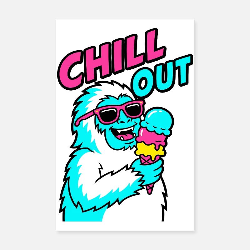 Détends-toi Yéti Poster 20 x 30 cm