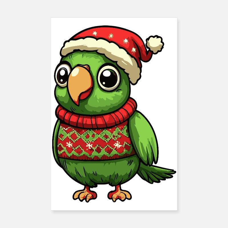 Noël de Perroquet Poster 20 x 30 cm