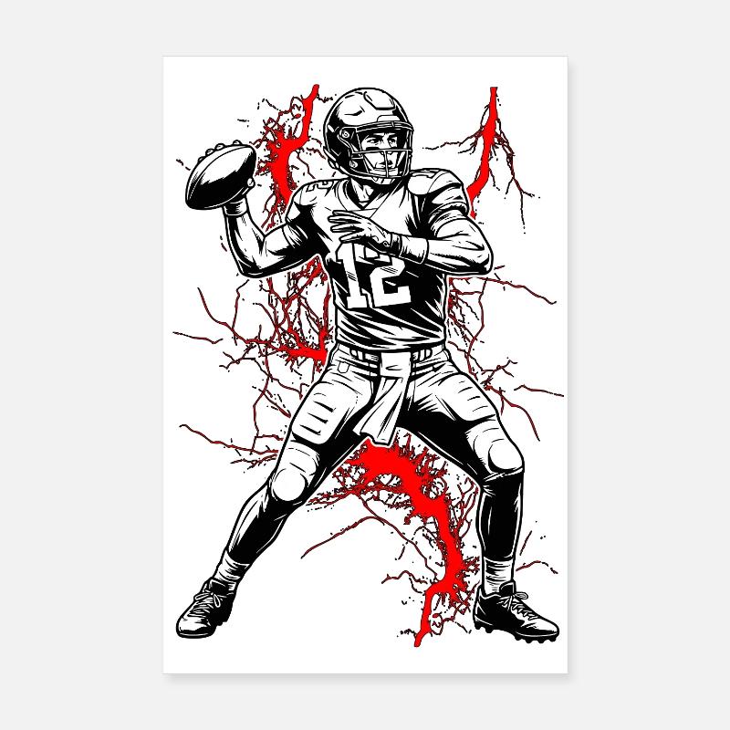 Quarterback dans un orage électrique Poster 20 x 30 cm