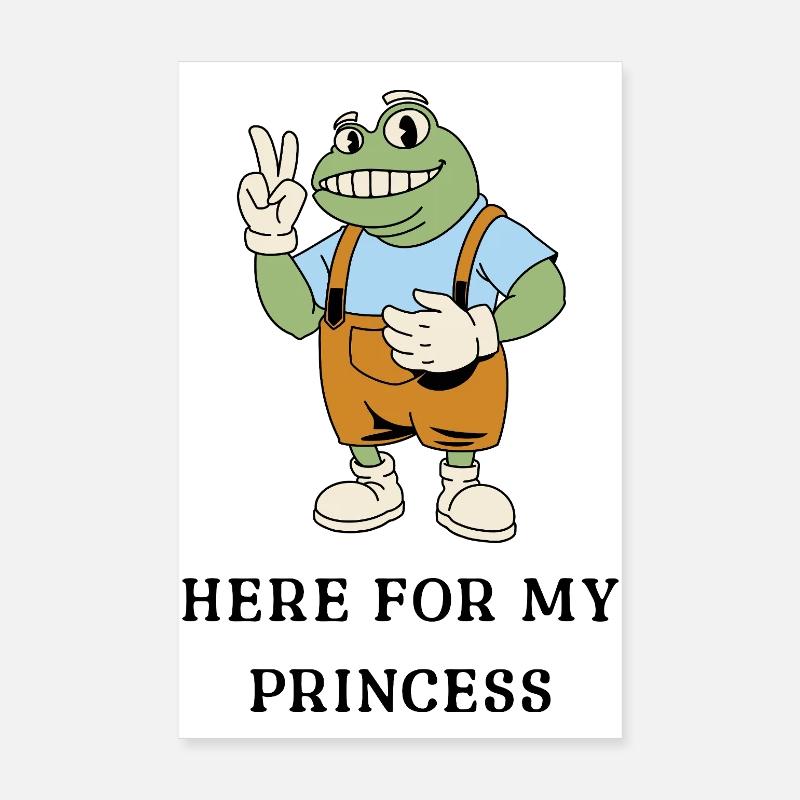 Frog Peace Dungarees Poster 8" x 12" (20x30 cm)