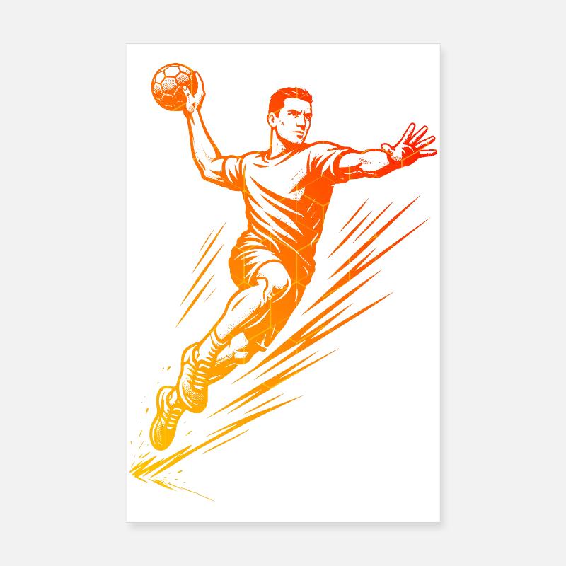 Modern Handball Artwork for Men Poster 8" x 12" (20x30 cm)