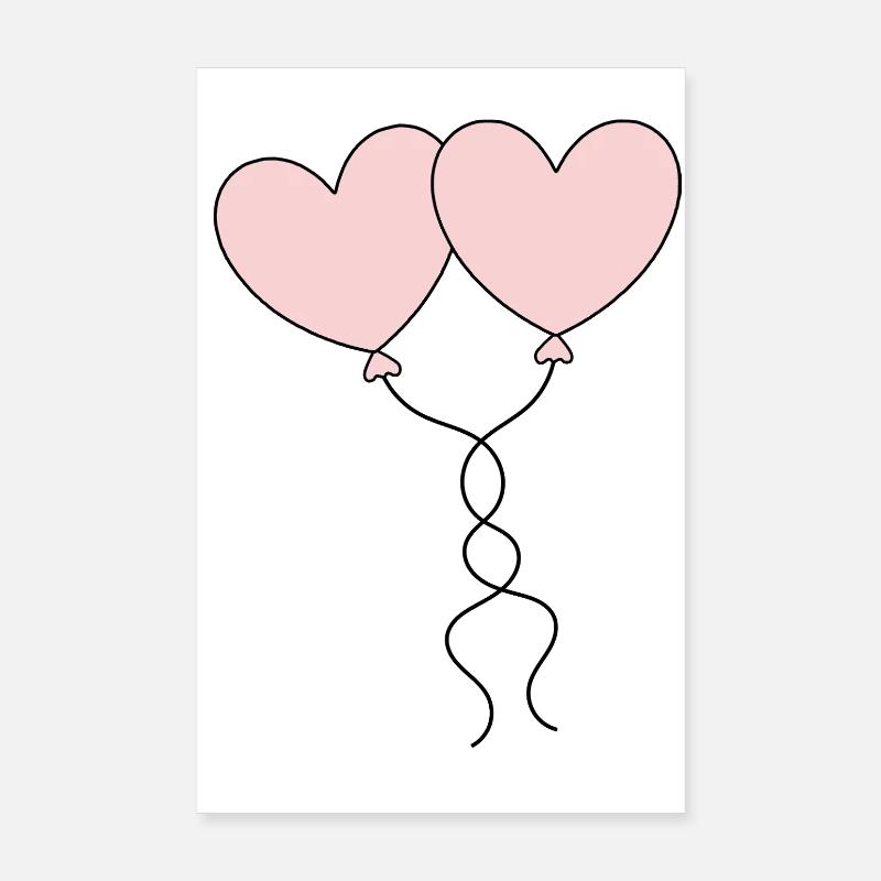 Saint-Valentin Cœur Rose, St.valentin Poster 20 x 30 cm