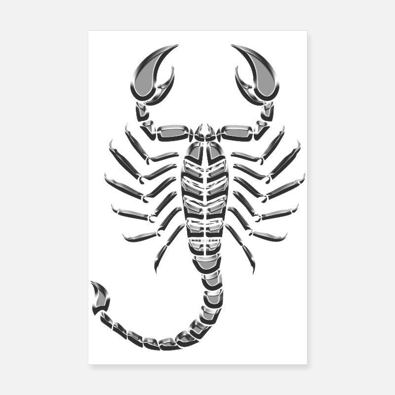 Scorpion metallic chrome Poster 8" x 12" (20x30 cm)