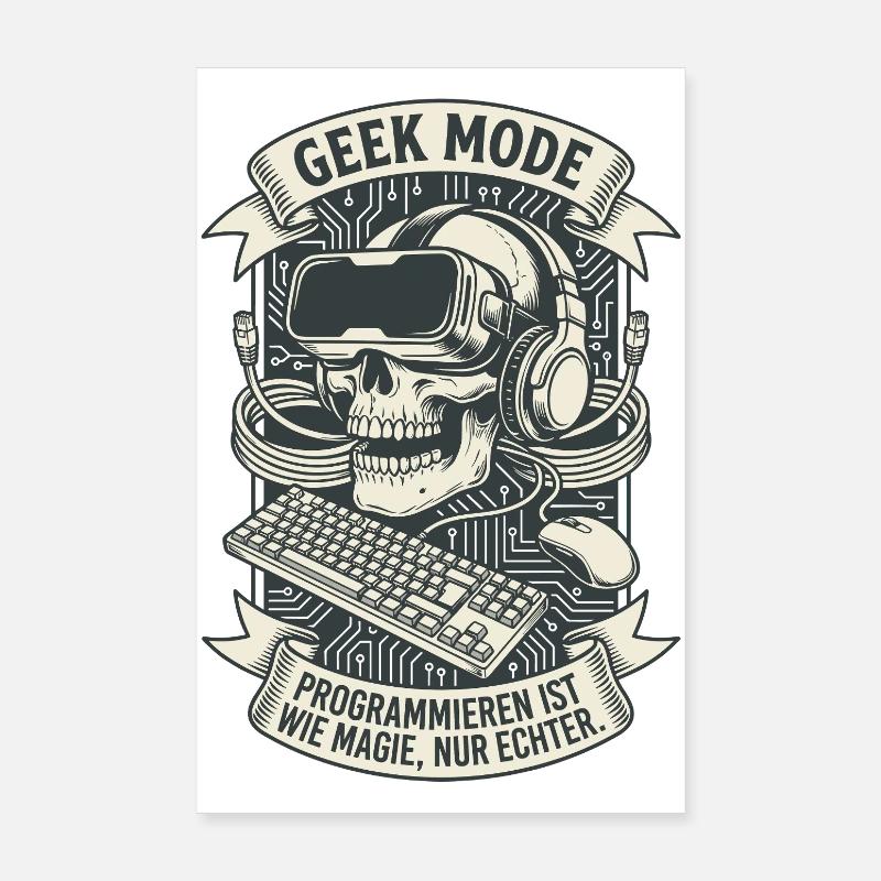 Geek Fashion Coding Magic Skull Poster 20x30 cm
