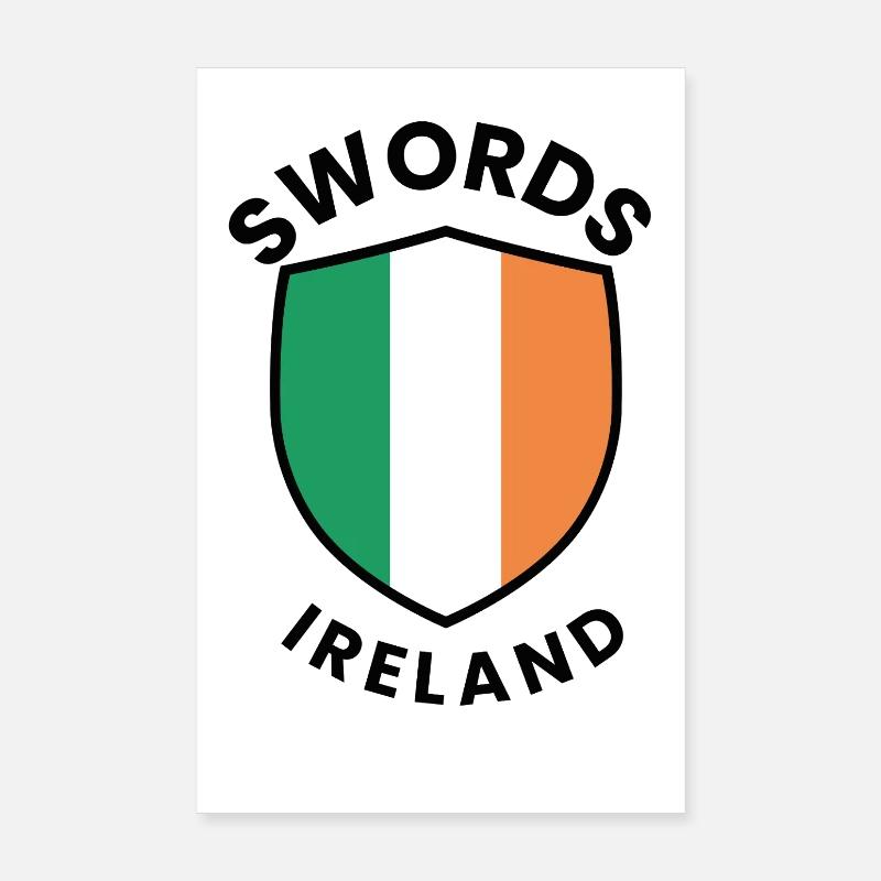 Irischer Schild mit Schwertern Poster 20x30 cm