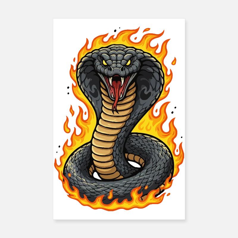 Cobra in Flames Poster 8" x 12" (20x30 cm)