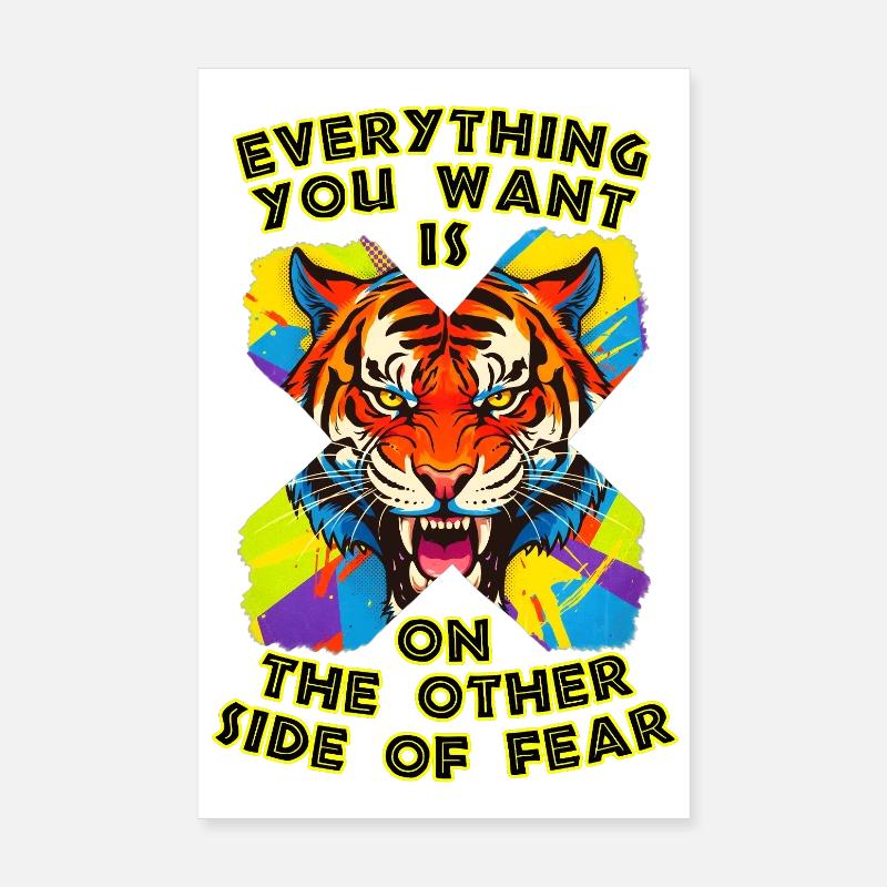 Tigre et peur Poster 20 x 30 cm