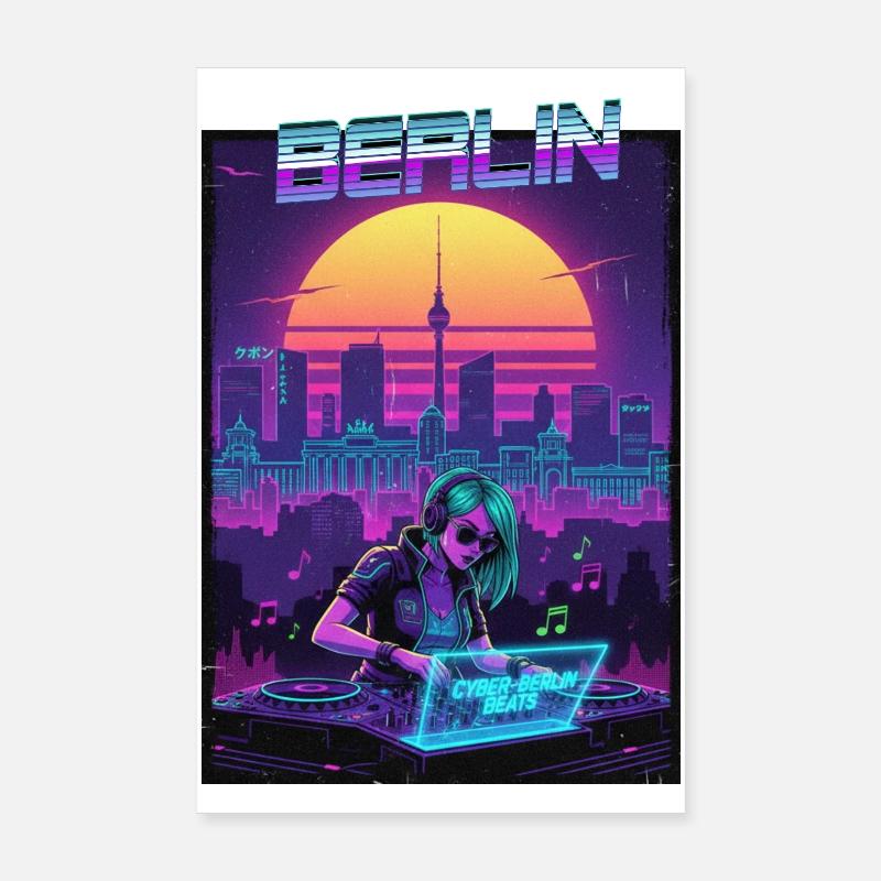 Berlin Cyber Punk Poster 20 x 30 cm