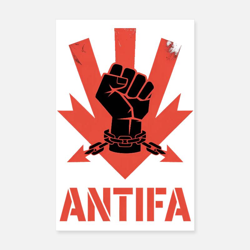 Antifa – Antifaschistisches Merch - Poster 20x30 cm - Weiß