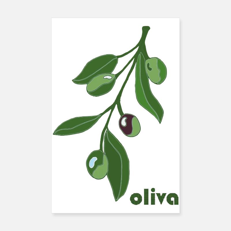 Vert graphique Rameau d’Olivier Poster 20 x 30 cm