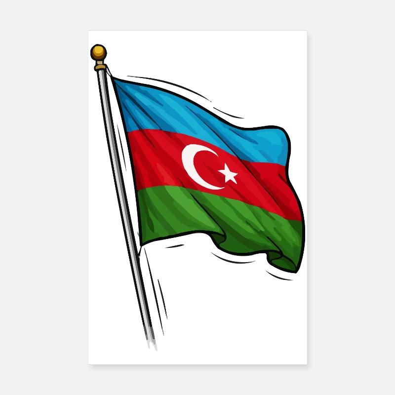 Conception du drapeau de l’Azerbaïdjan Poster 20 x 30 cm
