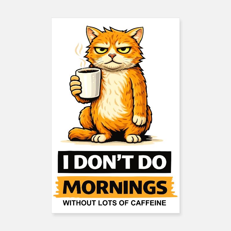 Morgen-Katzen-Kaffee-Einstellung Poster 20x30 cm