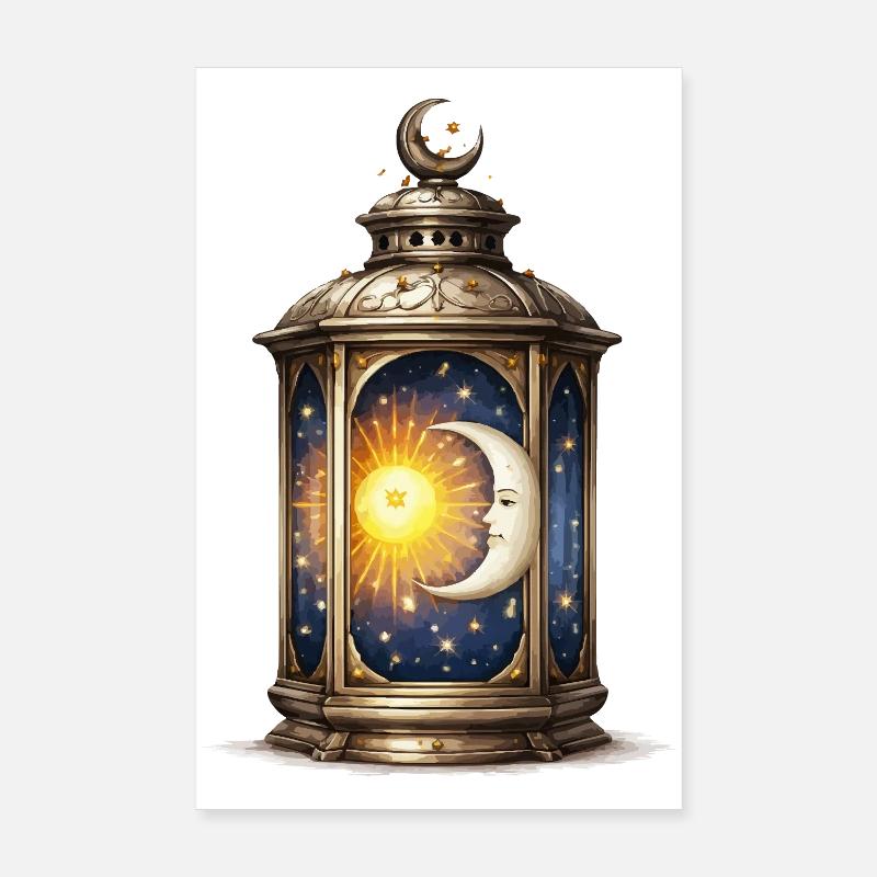 Sonnenmond-Laterne Poster 20x30 cm