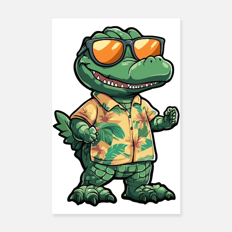 Aligator Comic Vacation Poster 8" x 12" (20x30 cm)