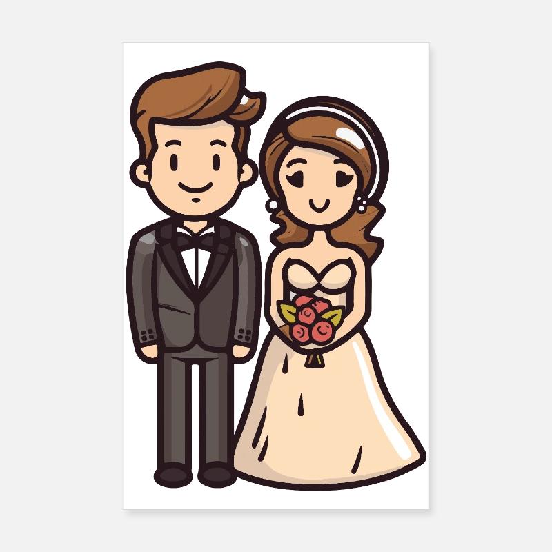 Couple Wedding Bride Groom Poster 8" x 12" (20x30 cm)