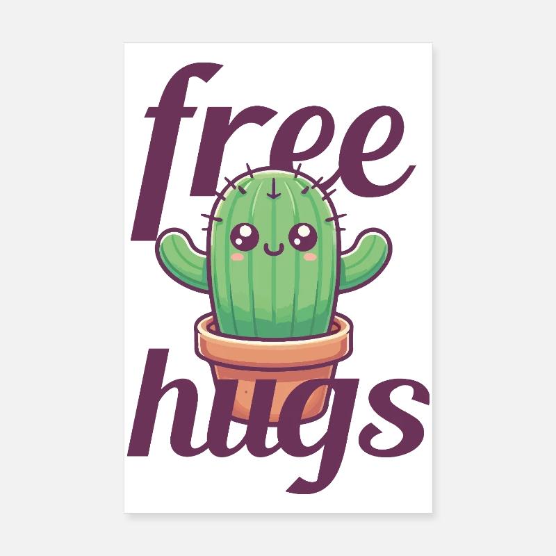 Cactus câlins gratuits Poster 20 x 30 cm
